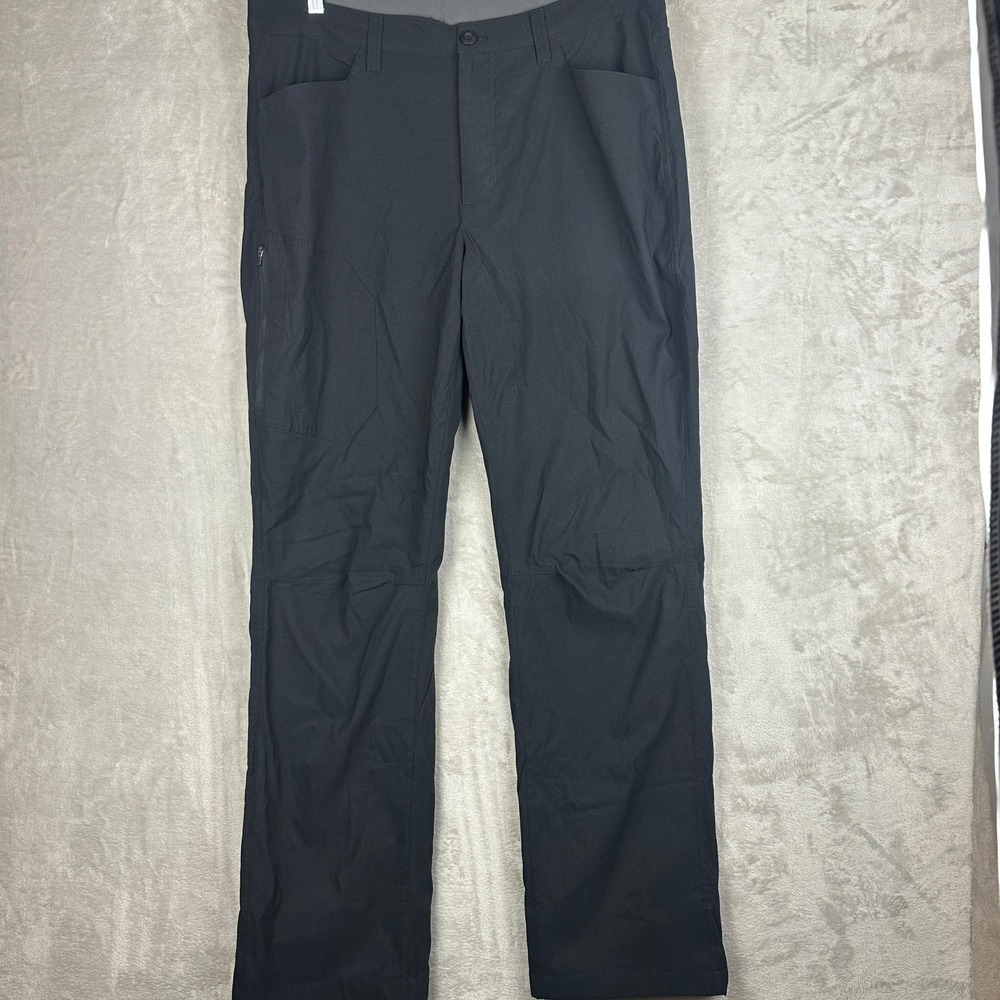 Eddie Bauer Pants Mens 36x33 Black Fleece Lined Tech Nylon Outdoor Hiking